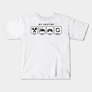 My Routine Eat Sleep Game Repeat Kids T-Shirt